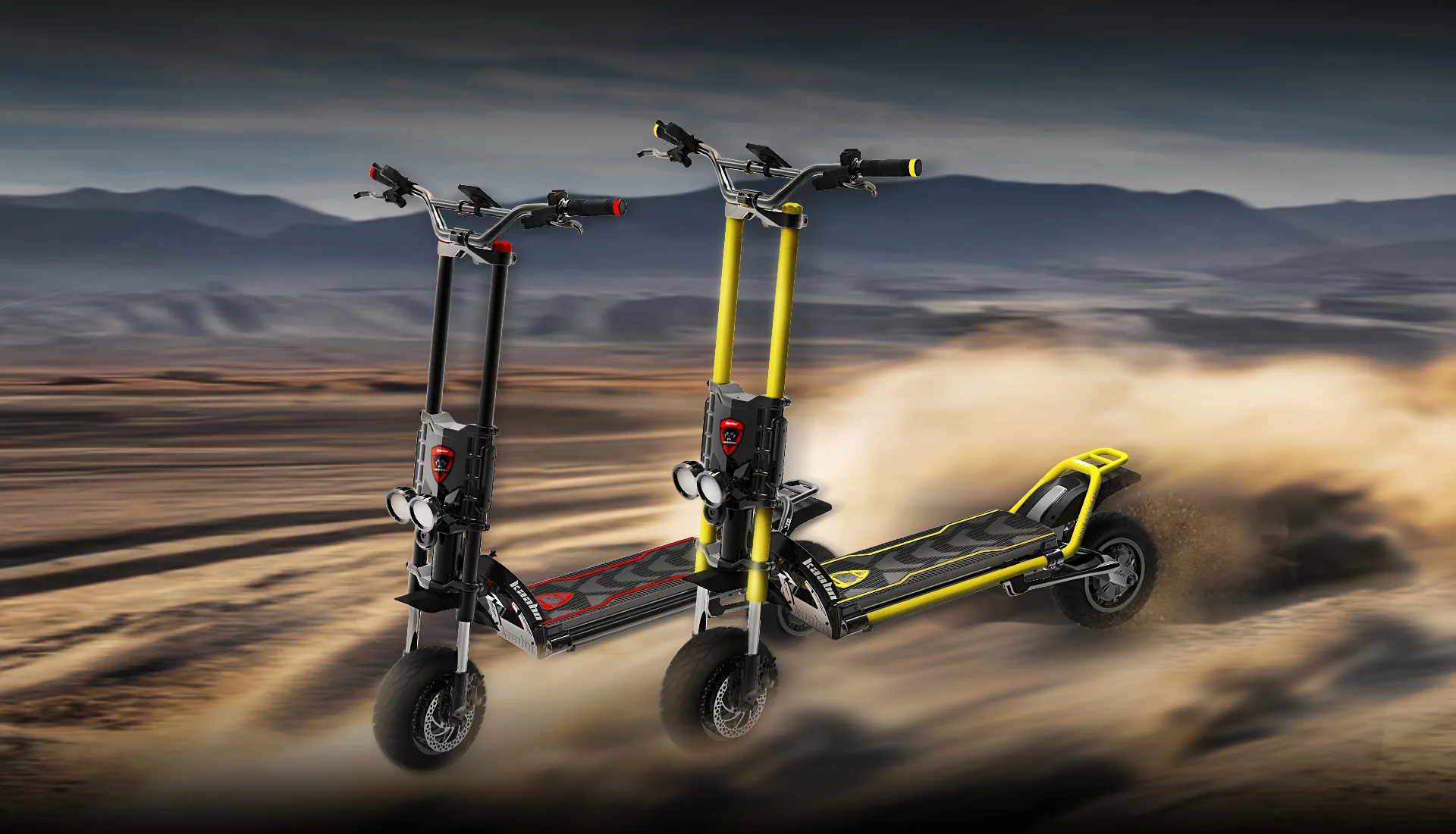 Kaabo Wolf King GTR Max — les deux coloris noir et jaune